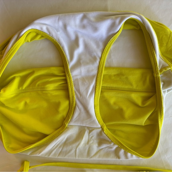 ATHLETA Bright Yellow Triangle Bikini Swimsuit L - Picture 4 of 4